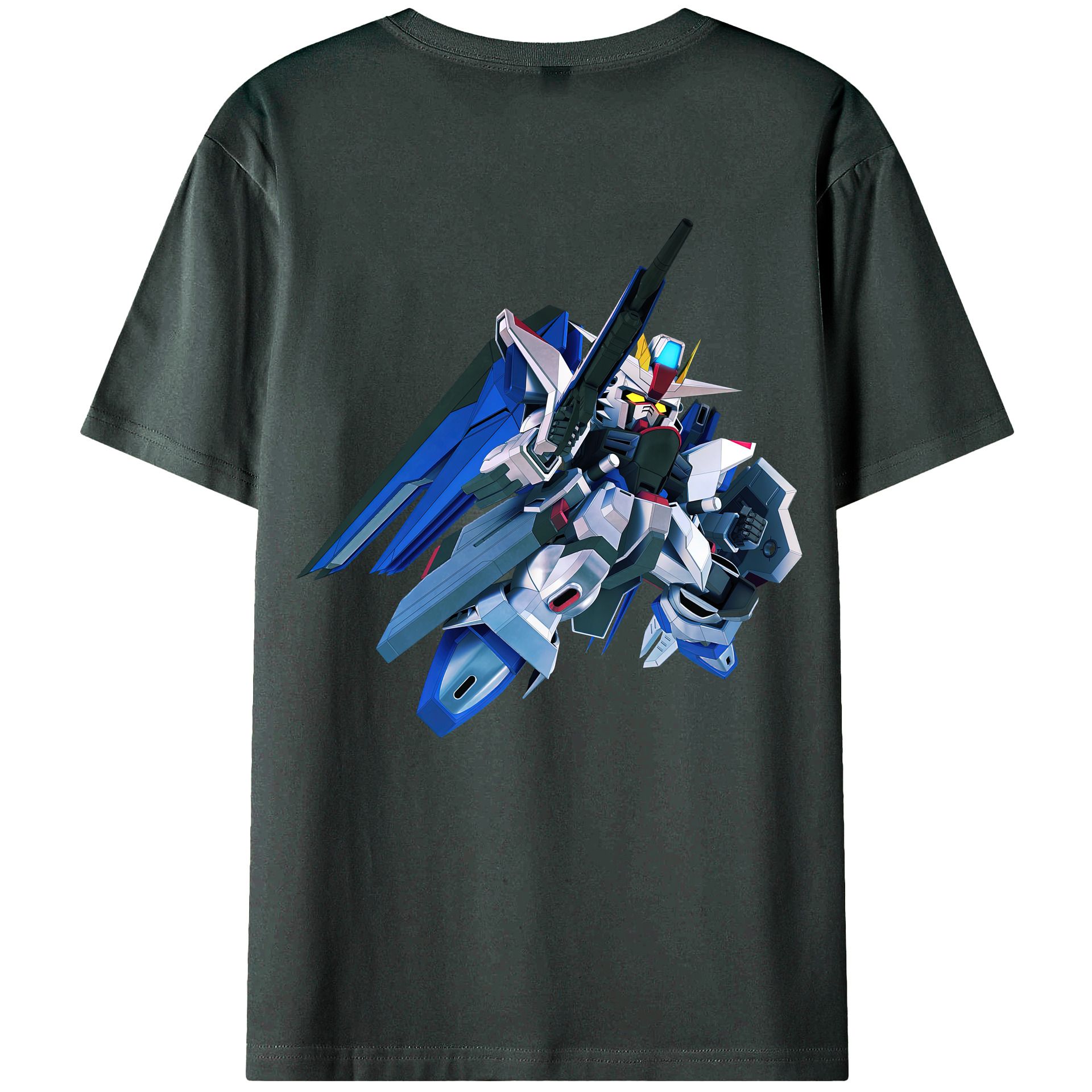 （画像用） 機動戦士ガンダム Mobile Suit Gundam 綿100％ メンズ半袖Tシャツ（バックプリント） 通気性